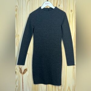 Zara Charcoal Knit Long Sleeve Dress